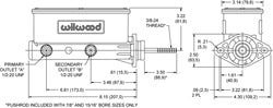Aluminum Tandem Master Cylinder w/ Pushrod