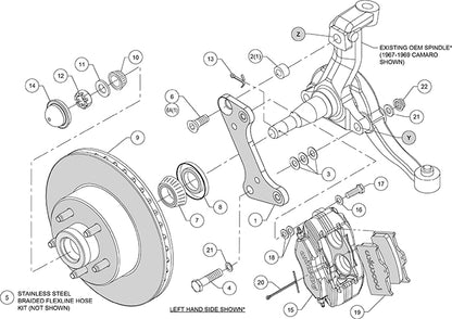 1969 Chevrolet Camaro Z/28 w/ 4 Wheel Disc - Front Brake Kit