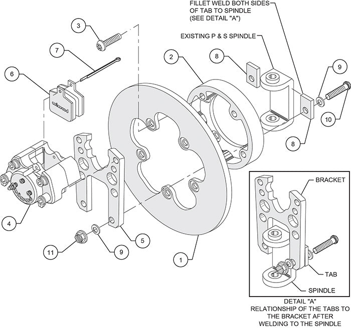 Mark Williams Spindle Mark Williams (Anglia / P&S) King Pin Spindle - Front Brake Kit