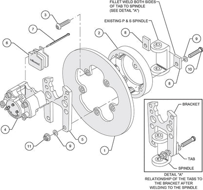 Mark Williams Spindle Mark Williams (Anglia / P&S) King Pin Spindle - Front Brake Kit